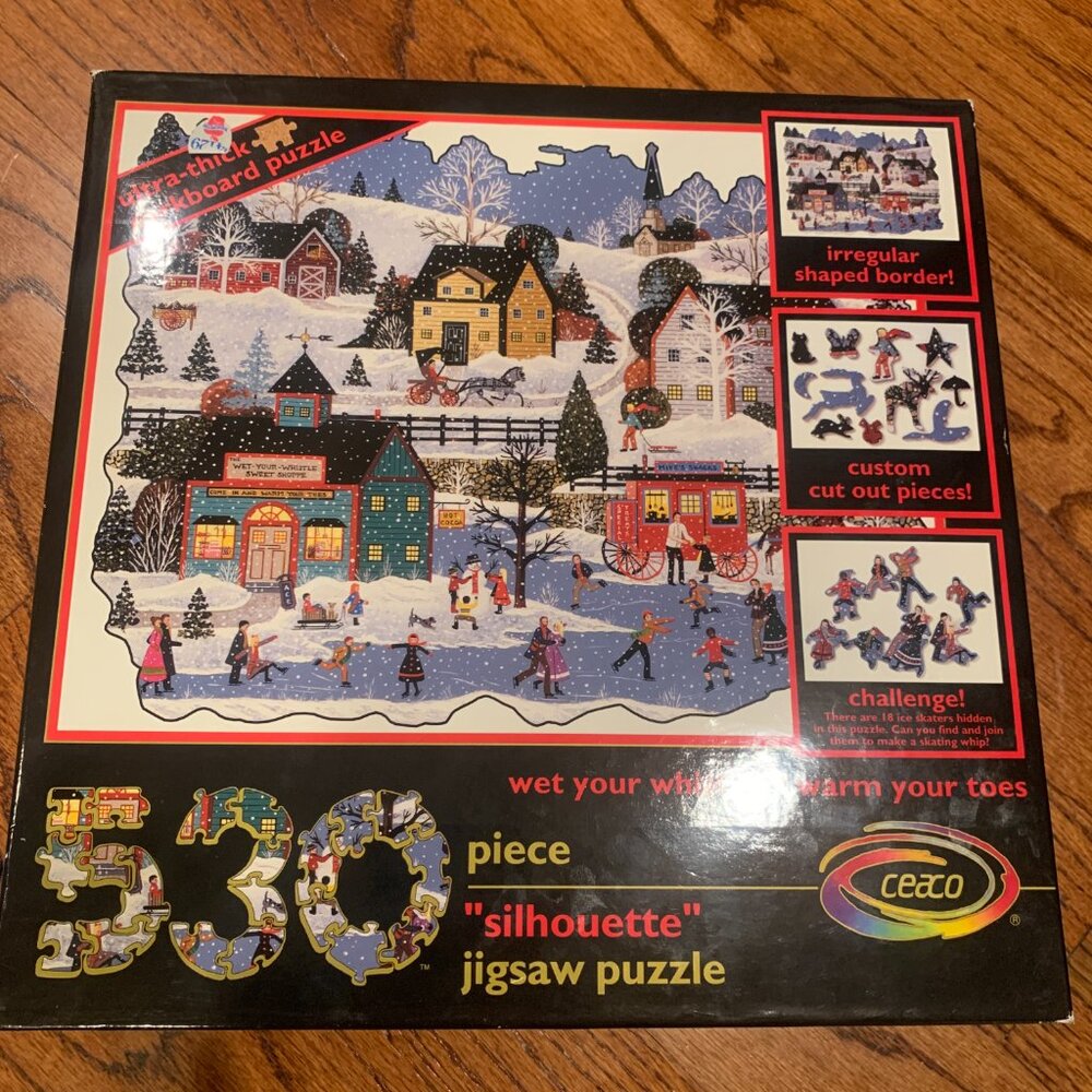 Ceaco 530 Piece Wet Your Whistle & Warm Your Toes Puzzle Silhouette | COMPLETE